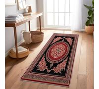 Tapis Cuisine Devant evier, Rouge Couloir Antiderapant - Traditions tribales Arabe Runes Alphabet Machine Doux, 60 x 180 cm Tapis Couloir pour Salon Chambre Les Chambres Jeunes Adulte