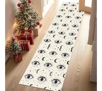 Tapis Cuisine Devant Evier Science Fiction Œil Tapis de Sol Long et Antidérapant Horreur Pleine Lune Paillasson Lavable Ciel Nocturne Astrologie Absorbant pour Cuisine et Entrée Maison 60x210 cm