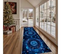 Tapis Cuisine Devant Evier Science Fiction Vaisseau Spatial Tapis de Sol Long et Antidérapant Cyberpunk Robot Tapis de Couloir Lavable Vision Cercle Absorbant pour Entrée et Salle de Bain 60x180 cm