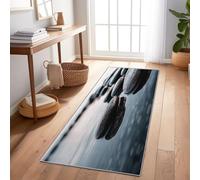 Tapis Cuisine Devant Gris Antidérapant et Lavable, Légère Résistant à l'huile Tapis Motifs Simplicité Pierre Photographie, Résistant à la saleté Moquette Nature for Cuisine Salon Entrée, 80x200 cm