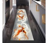 Tapis Cuisine Fantaisie Phénix Antidérapant et Lavable Tapis de Cuisine Devant Evier Myth Oiseau Absorbant Tapis de Couloir Long Décoratif Abstrait Aile Entrée et Sol de Maison 80x300 cm