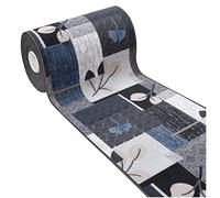 Tapis cuisine moderne feuilles anti-dérapantes pour tapis maison à carreaux Mod.FAKIRO DIS_47 50 x 80 gris