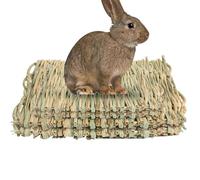 Tapis d' à Lapins - Lit à mâcher en Paille tissée de 37 cm | Tapis de Sol en Coquille de maïs Naturelle, Jouet de Couchage pour Lapin, Cochon d'Inde, Cage de Hamster et Protection des Pattes