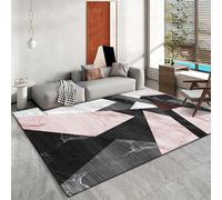 Tapis d Cuisine Design géométrique Moderne Encre Rose Gris Deco Chambre Fille de Jeu bébé 120x160cm