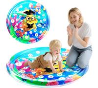 Tapis d’Eau Bébé Premium - 105cm Matelas Gonflable pour Éveil Sensoriel, Jeu Tummy Time avec Alphabet, Sécurisé pour Bébés & Animaux (Chiens/Chats), Design Sous-Marin