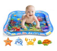 Tapis d’Eau pour Bébé Grand 95x76cm, Tapis Eau Gonflable Non Toxique pour Nourrissons & Tout-Petits avec Animaux Marins, Water Mat Tummy Time Jouet Sensoriel pour Apprendre et Jeu Cadeau pour Bébé