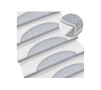 Tapis d'escalier 10 pcs 56x17x3 cm Gris clair Gris