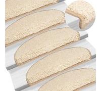 Tapis d escalier 10 pcs 65x21x4 cm Crème Crème G