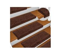 Tapis d escalier 10 pcs 65x21x4 cm Marron