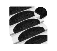 vidaXL Tapis d'escalier 10 pièces 65 x 21 x 4 cm Noir Demi-Rond Grand