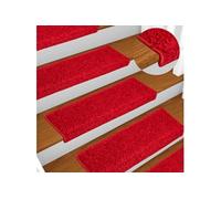 Tapis d escalier 10 pcs 65x21x4 cm Rouge