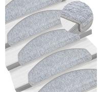 Tapis d escalier 10 pcs 65x24x4 cm Gris clair