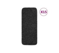 Tapis d escalier 15 pcs 60x25 cm Anthracite Rectangulaire