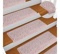 Tapis d escalier 15 pcs 65x21x4 cm Blanc et rose Blanc et rose G