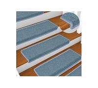 Tapis d escalier 15 pcs 65x21x4 cm Bleu