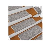 Tapis d escalier 15 pcs 65x21x4 cm Gris