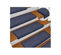 Vidaxl Tapis D'escalier 15 Pcs 65x25 Cm Gris Et Bleu