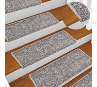 Tapis d escalier 15 pcs 65x21x4 cm Gris Gris G