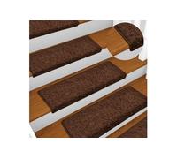Tapis d escalier 15 pcs 65x21x4 cm Marron