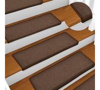 Tapis d escalier 15 pcs 65x21x4 cm Marron Brun G