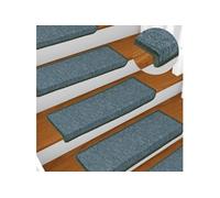 vidaXL Tapis d'Escalier 15 pcs, Protections d'Escalier Antidérapantes, Moquettes de Marches Insonorisantes, Décorations Intérieur, 65x21x4 cm Vert