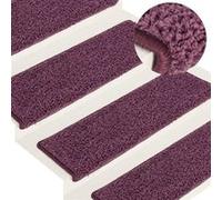 Tapis d escalier 15 pcs 65x21x4 cm Violet foncé Pourpre G