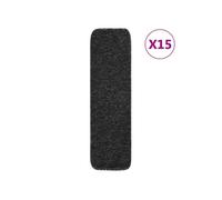 Tapis d escalier 15 pcs 75x20 cm Anthracite Rectangulaire
