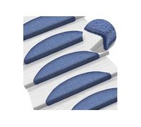 Tapis D'escalier 15 Pcs Bleu 56 X 17 X 3 Cm