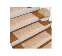 vidaXL Tapis d'escalier 15 pièces 65 x 21 x 4 cm Bordure rectangulaire dorée 326202