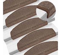 Tapis D'escalier 15 Pcs Marron Café 65 X 24 X 4 Cm