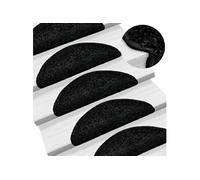 vidaXL Tapis d'escalier 15 pcs Noir 56 x 20 cm