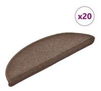vidaXL Tapis d'escalier 20 pièces 56 x 17 x 3 cm Marron café Demi-rond