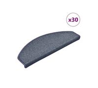 Tapis d escalier 30 pcs gris foncé et bleu 65x24x4 cm