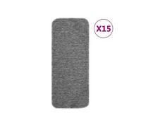 Tapis d escalier antidérapants 15pcs 60x25cm Gris Rectangulaire