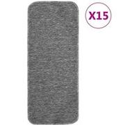 vidaXL Tapis d'escalier antidérapants 15 pièces 60 x 25 cm Gris rectangulaire