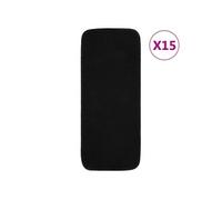 Tapis d escalier antidérapants 15pcs 60x25cm Noir Rectangulaire