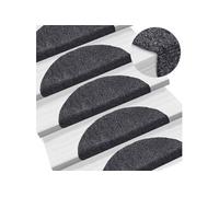 Tapis d escalier auto adhésif 15 pcs 56x17x3 cm Gris foncé