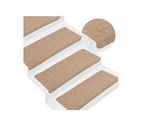 Tapis d escalier auto adhésifs 15 pcs 65x24,5x3,5 cm Beige
