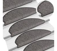 Tapis d escalier auto adhésifs 15 pcs Gris et beige 65x21x4 cm