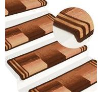 Tapis d escalier autoadhésifs 5 pcs 65x21x4 cm Marron