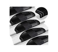 Tapis d escalier autoadhésifs 5 pcs 65x21x4 cm Noir et gris Noir G