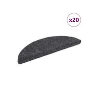 vidaXL Tapis d'escalier Autocollant 20 pcs Gris foncé 56x17x3 cm, Bande de roulement, Tapis de Bande de roulement d'escalier, Couvre-Marche d'escalier