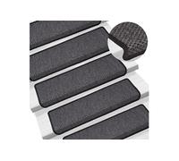 Tapis d escalier autocollants 15 pcs 65x21x4 cm Anthracite