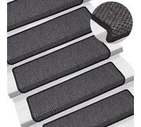 Tapis d escalier autocollants 15 pcs 65x21x4 cm Anthracite Anthracite G