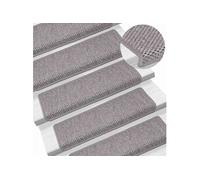 Tapis d escalier autocollants 15 pcs 65x21x4 cm Argenté