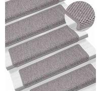 Vidaxl Tapis D'escalier Autocollants 15 Pcs 65x25 Cm Argenté