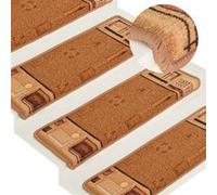 Tapis d escalier autocollants 15 pcs 65x21x4 cm Beige