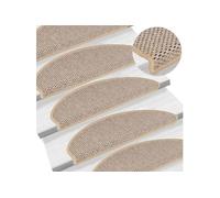 Tapis d escalier autocollants 15 pcs 65x21x4 cm Beige clair