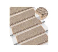 Tapis d escalier autocollants 15 pcs 65x21x4 cm Beige clair