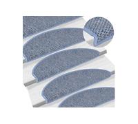 Vidaxl Tapis D'escalier Autocollants 15 Pcs 65x25 Cm Bleu